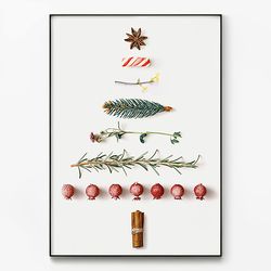대형 메탈 모던 식물 인테리어 포스터 액자 크리스마스 트리 B