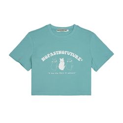 (W) 리틀 캣츠 크롭 티셔츠 민트