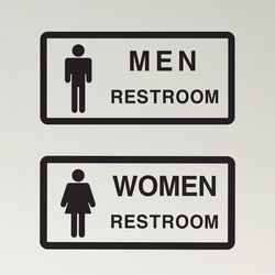 심플 restroom men women 화장실 남자 여자 표시 스티커