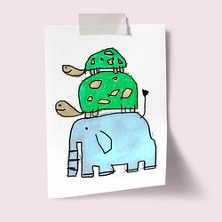 [drawingpaper] A3 포스터 - 코끼리거북이