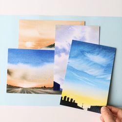 로맨틱핑크 봄하루그림 바다와하늘 양면 엽서세트