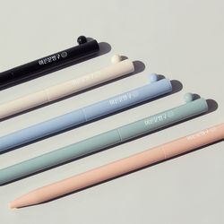 검정 볼펜 5가지 외형 컬러 검정 베이지 스카이 민트 핑크