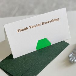 Thank you everything 땡큐 에브리띵 레터프레스 롱 카드