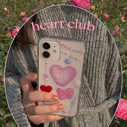 [뮤즈무드] heart club (clear) 아이폰케이스