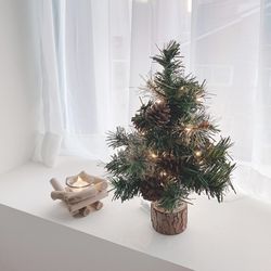 무장식 크리스마스 미니 테이블 트리 30cm 솔방울 나무