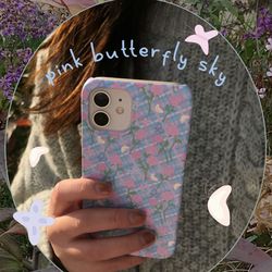 [뮤즈무드] pink butterfly sky 아이폰케이스