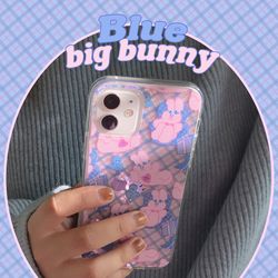 [뮤즈무드] blue big bunny (clear) 아이폰케이스