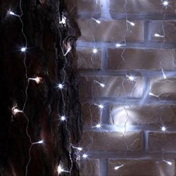 [은하수] 150구 투명선 LED 고드름 백색 지니전구(2M)