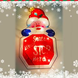 크리스마스 부착 무드등 붙이는 LED조명 - 산타 STOP