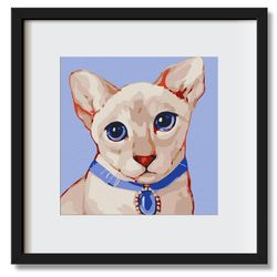 명화그리기 러시안블루 고양이 캔버스페인팅 DIY 유화그림
