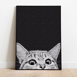 명화그리기 궁금한 고양이 블랙 캔버스페인팅 DIY 유화그림