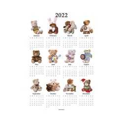 2022 TEDDY Canvas Calendar A3 size
