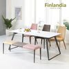 핀란디아 레이나 그레이 6인 통세라믹 식탁세트(의자3+벤치1)