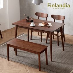 핀란디아 너츠 4인식탁세트(의자2+벤치1)