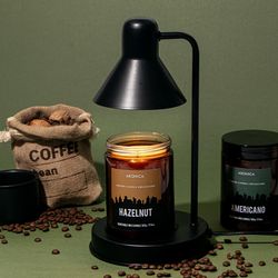 라지자 커피캔들 워머세트 (캔들500g+조명2개포함)