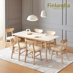 핀란디아 데니스 세라믹 6인식탁세트(의자6)